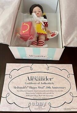 2009 Madame Alexander McDonald's Happy Meal 30th Anniversary Doll Certificate