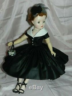 Dress of Vintage Black Polished Cotton with Hat Purse Slip Panties for Cissy