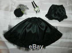 Dress of Vintage Black Polished Cotton with Hat Purse Slip Panties for Cissy