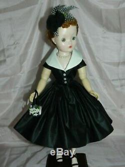 Dress of Vintage Black Polished Cotton with Hat Purse Slip Panties for Cissy