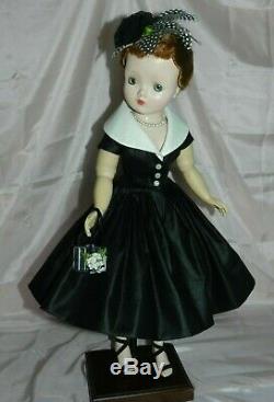 Dress of Vintage Black Polished Cotton with Hat Purse Slip Panties for Cissy