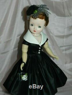 Dress of Vintage Black Polished Cotton with Hat Purse Slip Panties for Cissy