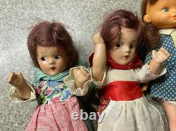 LOT of 3 Vintage'Madame Alexander' Wendy, Ann Doll 9 New York RARE Primitive