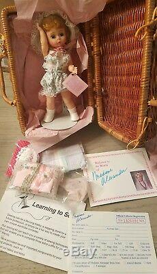 MADAME ALEXANDER 8 Doll Wendy Loves Learning To Sew New in Basket