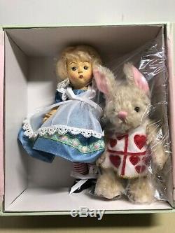 Madame Alexander Alice In Wonderland Wendykin Wood Jointed Doll & Rabbit Nib