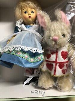 Madame Alexander Alice In Wonderland Wendykin Wood Jointed Doll & Rabbit Nib