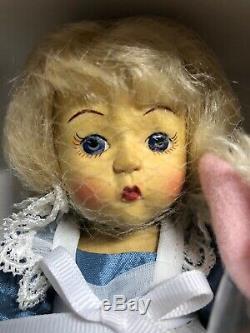 Madame Alexander Alice In Wonderland Wendykin Wood Jointed Doll & Rabbit Nib