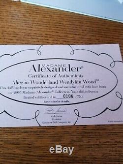 Madame Alexander Alice In Wonderland Wendykin Wood Nib Ltd Edition