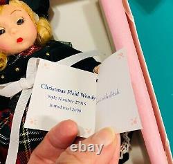 Madame Alexander Doll Christmas Plaid Wendy 8 NIB 27915 2000