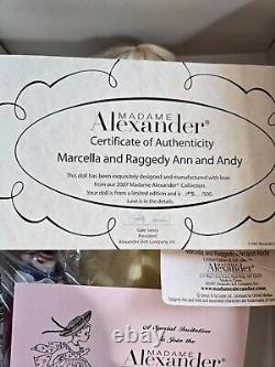 Madame Alexander Marcella and Raggedy Ann and Andy 46390 NRFB COA