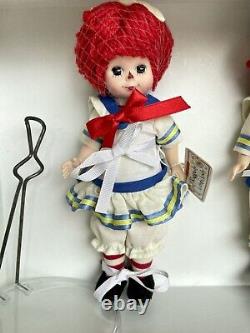Madame Alexander NEW 8 Dolls Ships Ahoy Raggedy Ann & Andy Set 49970 w. Stands