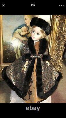 Madame Alexander Natasha Russian Portrait Doll with Sable Brim Fur Hat Cape Dress
