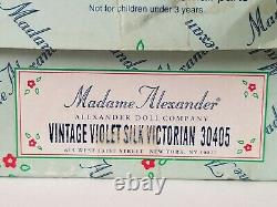 Madame Alexander Vintage Violet Silk Victorian 8 Doll NIB Collectible