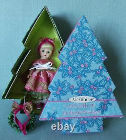 Madame Alexander WREATH OF HOLIDAY WISHES Doll in Christmas Tree-shaped Box NRFB