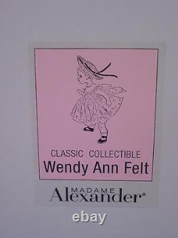 Madame Alexander Wendy Ann Felt Doll Nrfb