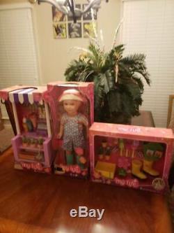 My life as Gardener 18 inch doll Blonde BUNDLE NIB