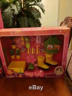 My life as Gardener 18 inch doll Blonde BUNDLE NIB