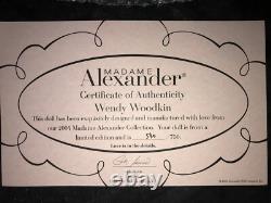 New Madame Alexander 8 Doll 37910 Wendy Woodkin, 2004 LE COA NIB
