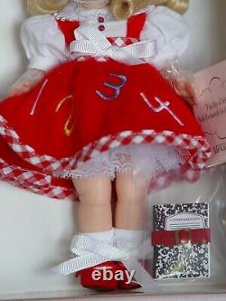 New Madame Alexander First Day of School 8 Inch Blonde Girl Doll in Red