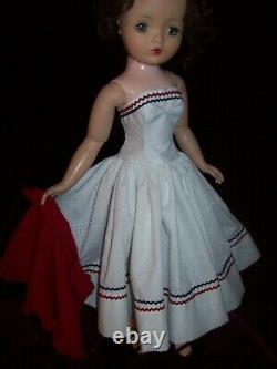 PATRIOTIC STRAPLESS DRESS with CASHMERE CAPE FOR MADAME ALEXANDER CISSY DOLL