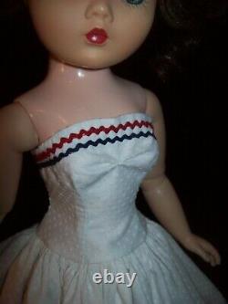 PATRIOTIC STRAPLESS DRESS with CASHMERE CAPE FOR MADAME ALEXANDER CISSY DOLL