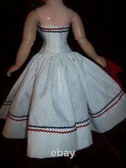 PATRIOTIC STRAPLESS DRESS with CASHMERE CAPE FOR MADAME ALEXANDER CISSY DOLL