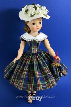 Replica Blue Plaid Dress, Hat & Purse for Madam Alexander Cissy 20 (No Doll)