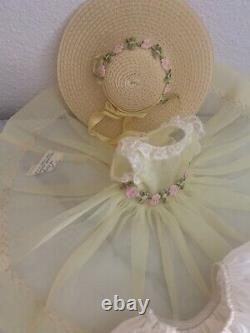 Vintage Madame Alexander, Lissy Tagged Organdy DRESS and HAT & Slip, Mint