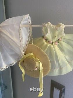 Vintage Madame Alexander, Lissy Tagged Organdy DRESS and HAT & Slip, Mint